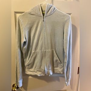 Juicy baby blue terry zip up hoodie